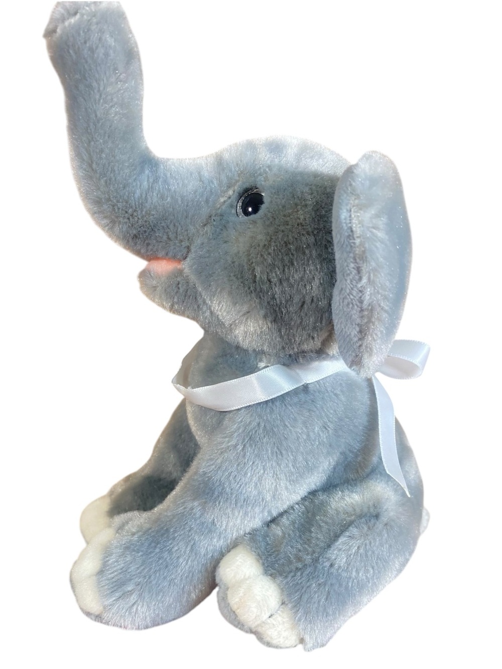 Frankford Gray Elephant Pink Heart On Trunk Plush Stuffed Animal Toy Sparkle Eye